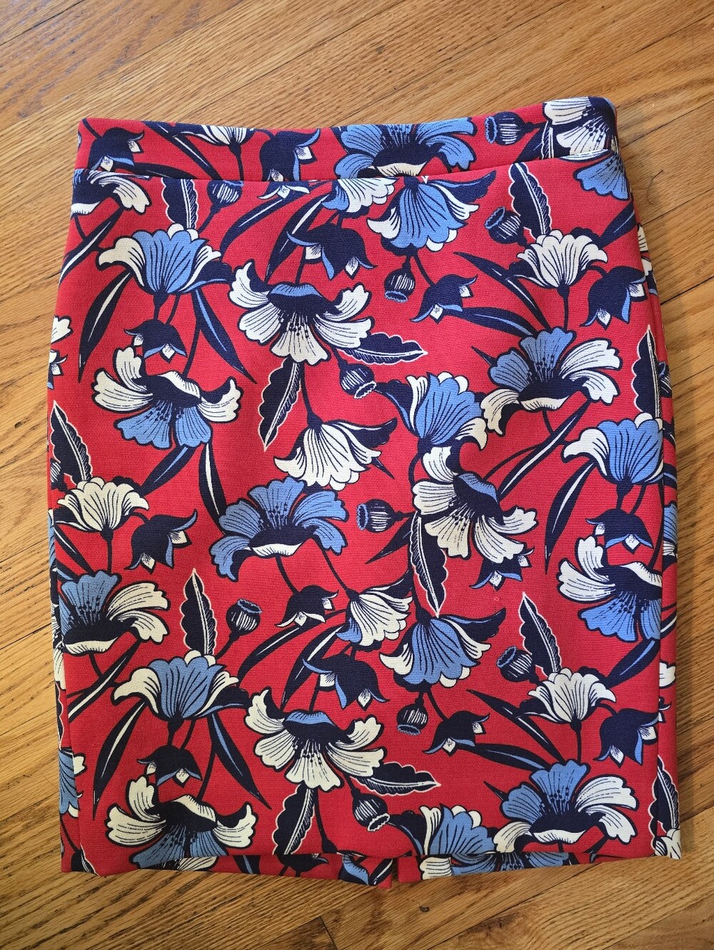 J.Crew Botanical Pencil Skirt, Poppy Red, Size 4 Regular
